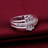 Sterling Silver Plated Cubic Zirconia Band Ring Size 8 B63