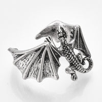 Alloy Cuff Ring Dragon Ring Pterosaur Antique Size 10 Adjustable 20mm P452