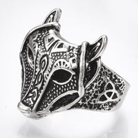 Alloy Cuff Finger Ring Wide Ring Fox Antique Silver Size 9 Adjustable 19mm P447