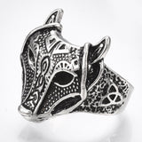 Alloy Cuff Finger Ring Wide Ring Fox Antique Silver Size 9 Adjustable 19mm P447