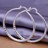 Sterling Silver Plated  Hoop Pierced Earrings L2