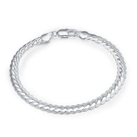 Sterling Silver Plated Bracelet 8 Inches 5.5MM  Lobster L303