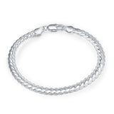 Sterling Silver Plated Bracelet 8 Inches 5.5MM  Lobster L303