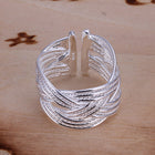 Sterling Silver Plated Rings Plain Bangle Band Ring Size 8 B148