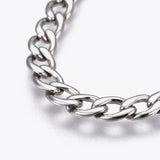 Stainless Steel Link Chain Bracelet Lobster Silver 8.3" 21cm 5mm Z197