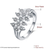 Sterling Silver Plated Fashion Ring AAA Zirconia Women B405