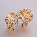 Gold Zirconia Clip Earrings L86