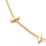 Twisted Necklace Rectangle Stainless Steel Lobster Gold 18" Z529