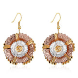 Rose Gold Plated Earrings Chandelier Fish Hook Clasp L635