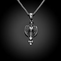 Stainless Steel Necklace Men's Pendant Cross Biker Gothic Lobster Clasp B212