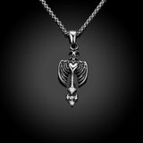 Stainless Steel Necklace Men's Pendant Cross Biker Gothic Lobster Clasp B212