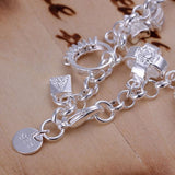 Sterling Silver Plated Bracelet Good Luck Cross 8 Inches 3MM Lobster L48