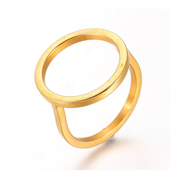 304 Stainless Steel Finger Rings Ring Gold Size 7 17mm  A20