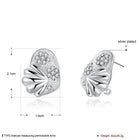Sterling Silver Plated Earrings Stud AAA Zirconia Push Back Clasp L696