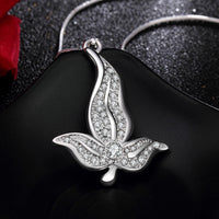 Sterling Silver Plated Necklace Pendant Leaf Flower 18" 1MM Lobster Clasp B371