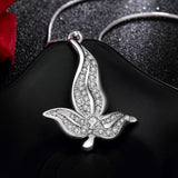 Sterling Silver Plated Necklace Pendant Leaf Flower 18" 1MM Lobster Clasp B371