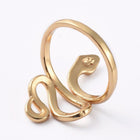 Adjustable Brass Cuff Rings Open Rings Snake Gold Size 6 16.7mm Z698