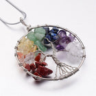 Tree of Life Mixed Stone Big Pendants Necklace Stainless Steel Snake 16.5" P367