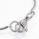 304 Stainless Steel Charm Bracelet Heart Stainless Steel Color 8.2"  A103