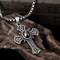 Stainless Steel Necklace Pendant Cross Biker Gothic 23" 3.5MM Lobster Clasp B231