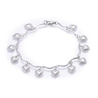 304 Stainless Steel Charm Bracelet Lobster Heart Silver Color 8.2" 2.5mm  A66