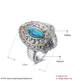 Platinum Plated Black Gunmetal Halo Plain Ring Womens Kallaite Stone Gold Blue B502