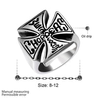 Stainless Steel Antique Gothic Biker Tribal Ring Black Men's Unisex Cross B224