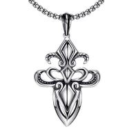 Stainless Steel Necklace Pendant Cross Biker Gothic 23" 3.5MM Lobster Clasp B225