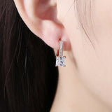 Yellow Gold Plated Earrings  Hoop Huggies AAA Zirconia  Latch Back Clasp L551