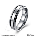 Stainless Steel Band Fashion Wedding Ring Black Men's Unisex B466