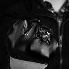 Stainless Steel Antique Gothic Biker Tribal Ring Black Men's Unisex Skull B182