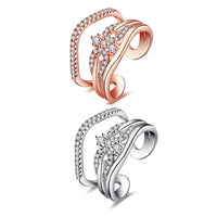 Rose Gold Platinum Plated Fashion Ring AAA Zirconia Women knuckle B328