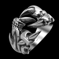 Stainless Steel Antique Gothic Biker Tribal Ring Black Men's Unisex Claws B189