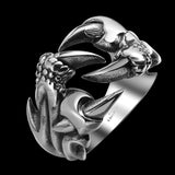 Stainless Steel Antique Gothic Biker Tribal Ring Black Men's Unisex Claws B189