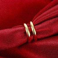 Gold Plated Fashion Ring Open Double Line For Women B159