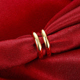 Gold Plated Fashion Ring Open Double Line For Women B159