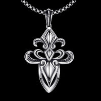 Stainless Steel Necklace Pendant Cross Biker Gothic 23" 3.5MM Lobster Clasp B225