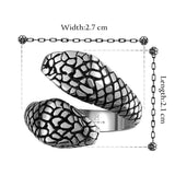 Stainless Steel  Antique Gothic Biker Tribal Ring Black Men's Unisex Snake B187