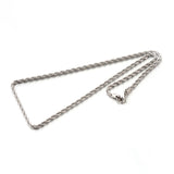 Stainless Steel Rope Chain Necklace Silver23.6" 4mm P120