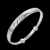 Sterling Silver Plated Bracelet adjustable 8MM No Clasp L208