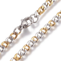 Stainless Steel Bracelet Lobster Gold Silver 8-1/4 inches(21cm) long 4x5mm Z110