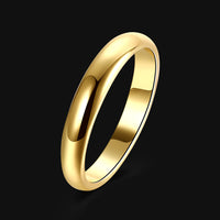 Gold Plated Band Wedding Plain Ring For Women B163