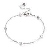 Stainless Steel Cable Anklet Bracelet Links Lobster Silver Adjustable 9" Z31