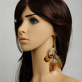 Feather Earrings with Iron Hooks Colorful 95mm  P638