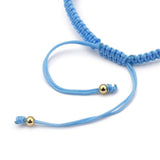 Adjustable Nylon Cord Braided Bead Bracelet Resin Round Infinity Blue Z148