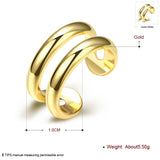 Gold Plated Fashion Ring Open Double Line For Women B159