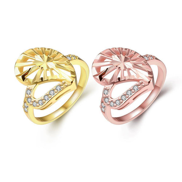 Rose Gold Plated Cocktail Ring AAA Zirconia Women B272