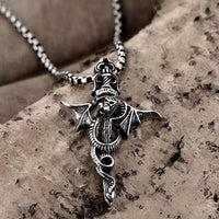 Stainless Steel Necklace Pendant Cross Biker Gothic 23" 3.5MM Lobster Clasp B223