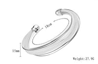 Women's Unisex Sterling Silver Plated  Cuff Open Adjustable 14.7MM No Clasp L103-1