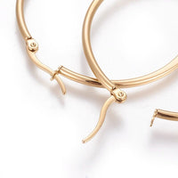 Stainless Steel Hoop Earrings Hypoallergenic Ring 45~46x2mm 0.7x1mm 3 Pairs Z273
